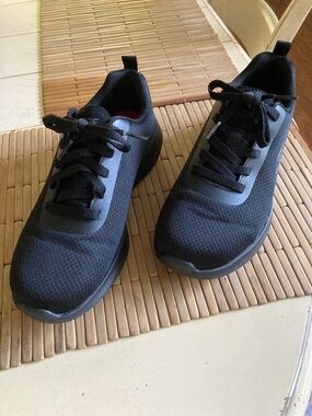 Skechers Black Mesh Lace-Up Athletic Work Sneakers 7.5 W